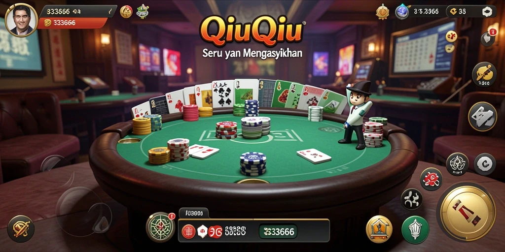 Tampilan gameplay QiuQiu yang seru dan kompetitif.