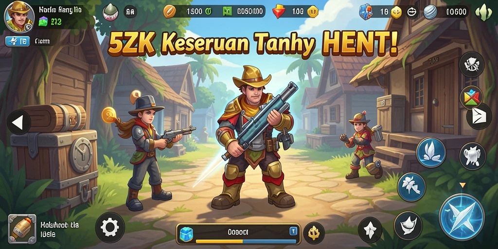 Screenshot gameplay utama 5ZK menampilkan aksi santai dalam game Idle.