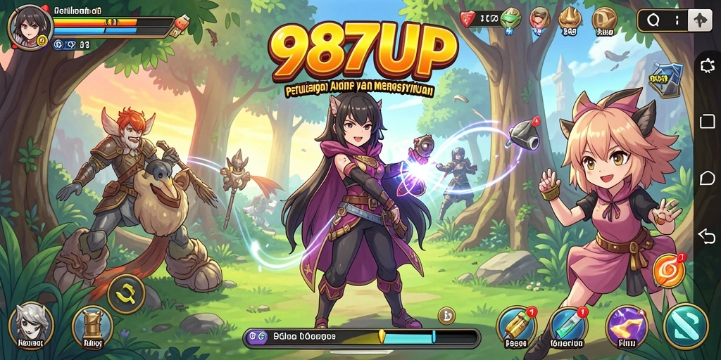 Tampilan gameplay <strong>987UP</strong> menampilkan aksi seru karakter Anime.
