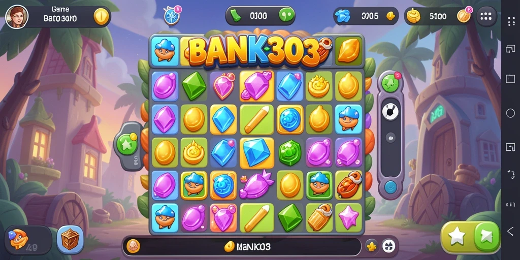 Tampilan gameplay seru dalam game Match-3 BANK303.