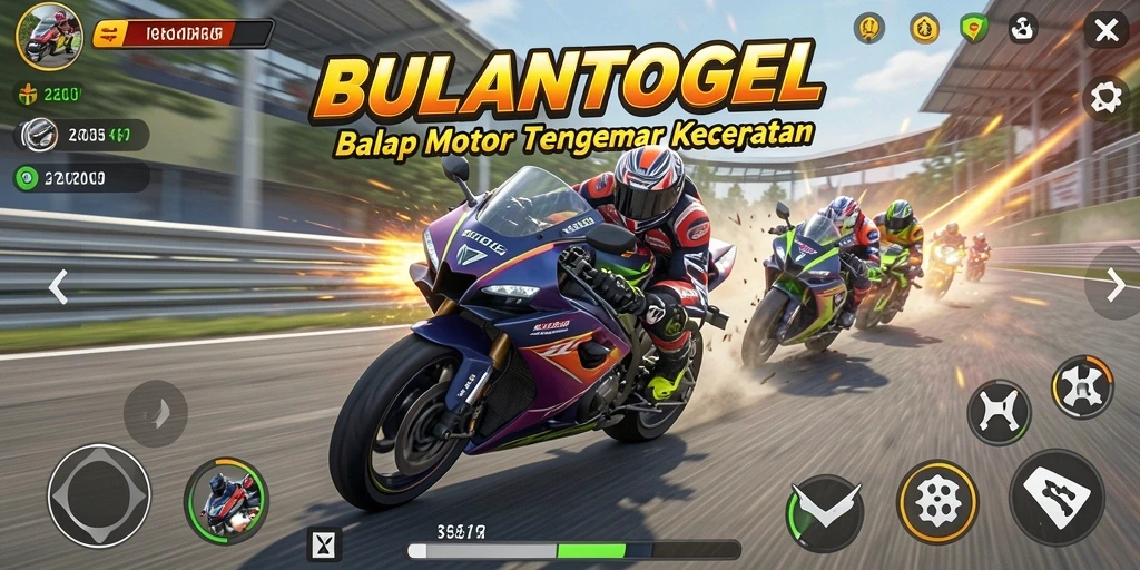 Tampilan seru gameplay <strong>BULANTOGEL</strong> dengan aksi balap motor yang mendebarkan.