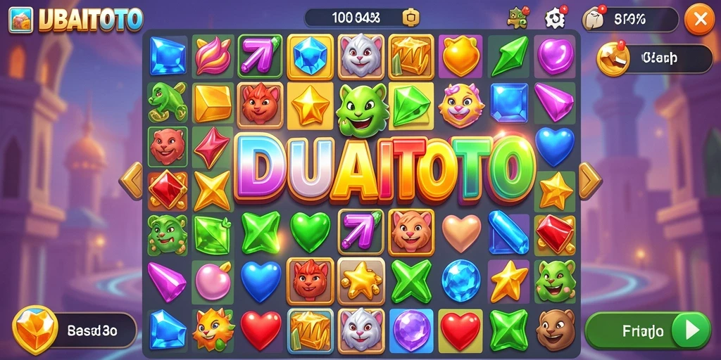 Tampilan gameplay DUBAITOTO dengan tantangan Match-3 yang seru.