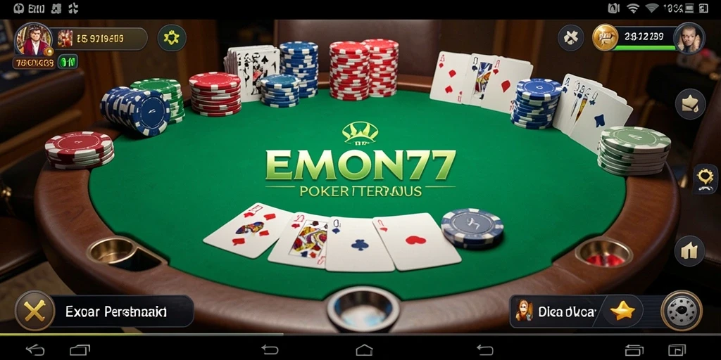 Tampilan menarik dari gameplay Poker di EMON77