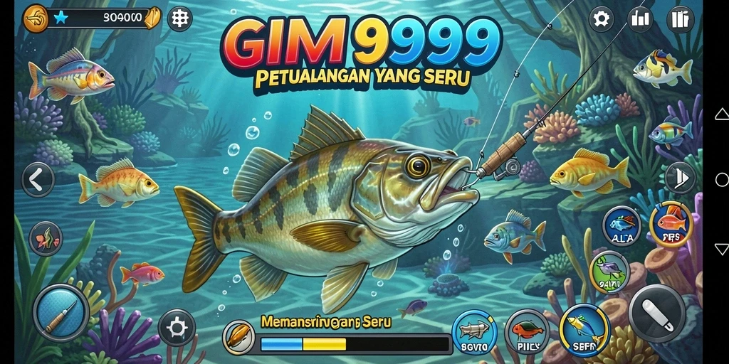Screenshot gameplay GIM999 menampilkan suasana memancing yang menakjubkan.