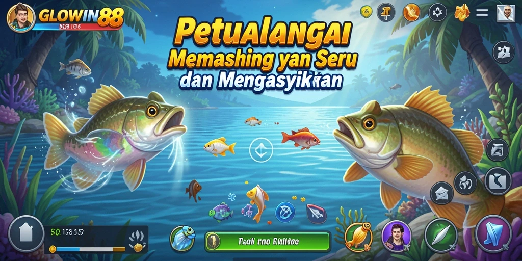 Tangkapan ikan besar di tengah lautan yang indah dalam GLOWIN88.