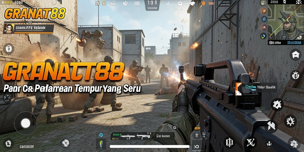 Tampilan gameplay mendebarkan dari GRANAT88 dengan aksi tembak-menembak yang intens.