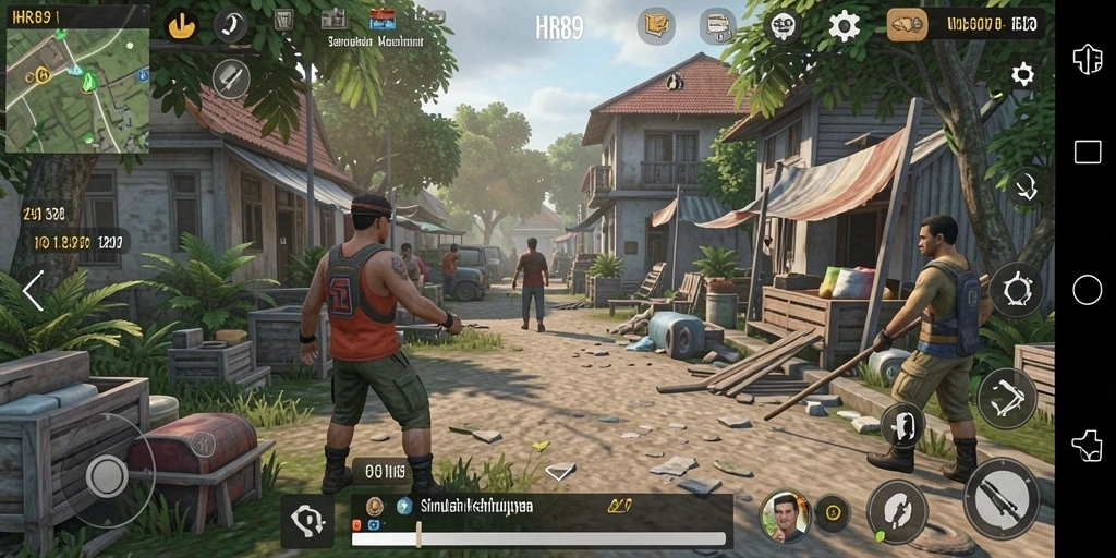 Tampilan gameplay yang menarik dalam HR89 dengan berbagai aktivitas yang bisa dilakukan.