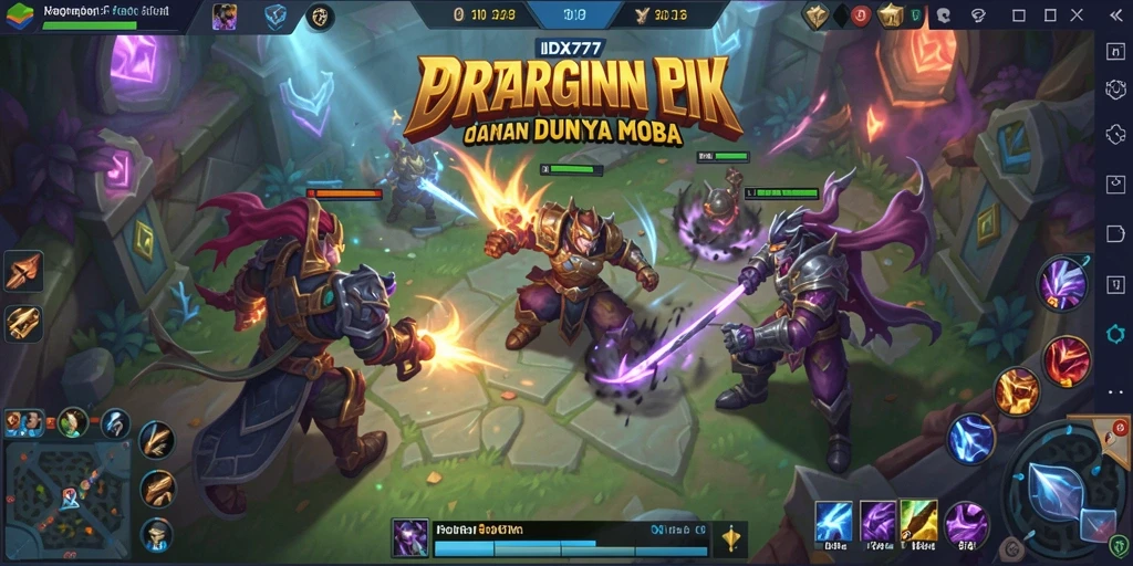 Tampilan gameplay seru dari IDX777 dengan aksi pertarungan MOBA.