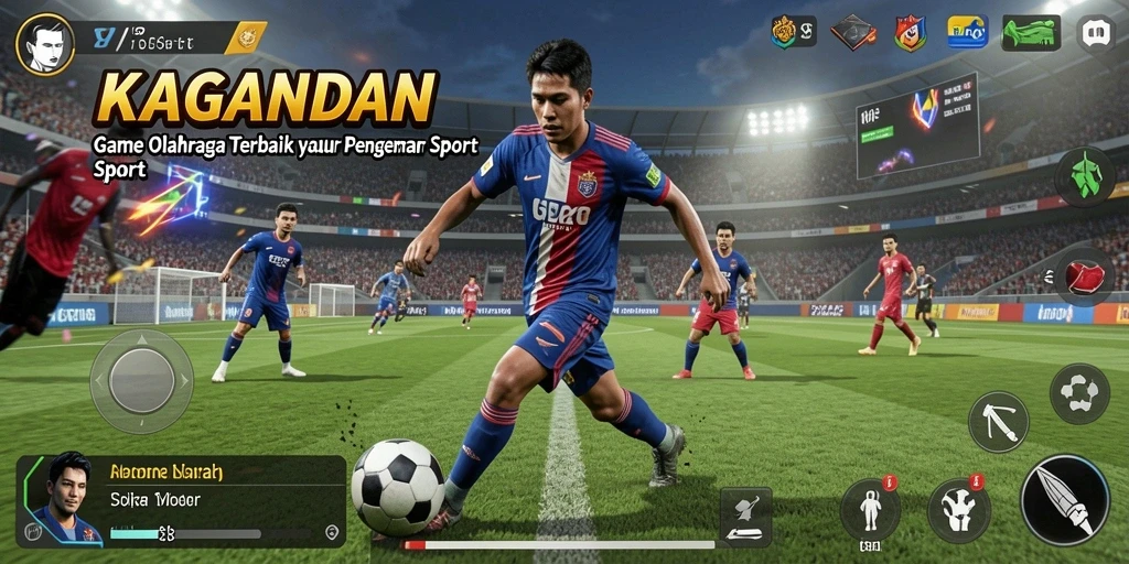 Tangkapan layar gameplay KAGANDAN menampilkan aksi seru dalam olahraga.