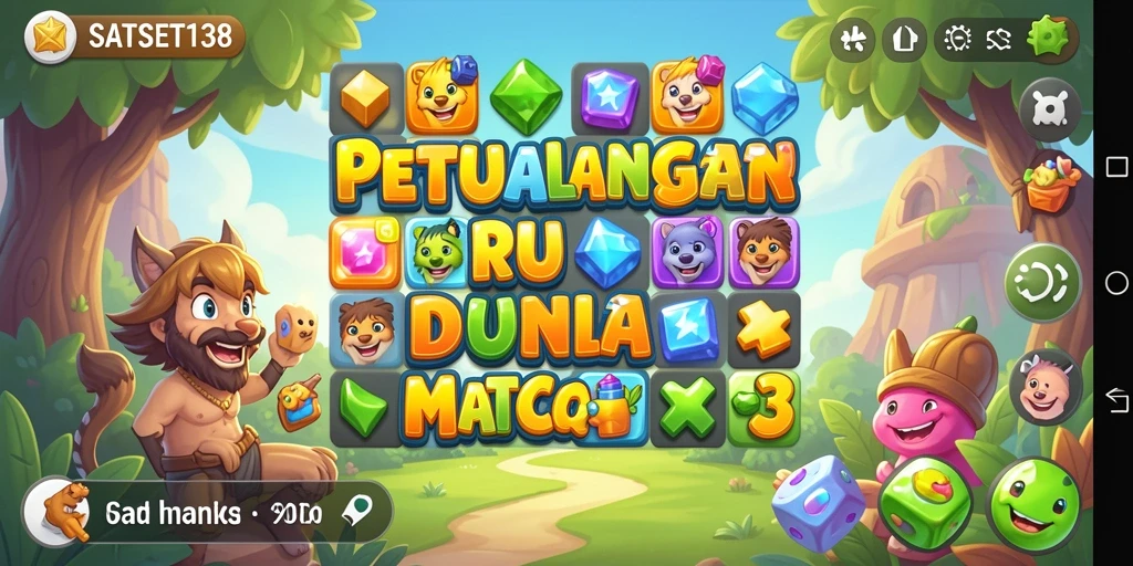 Screenshot gameplay SATSET138 yang penuh warna dan menyenangkan.