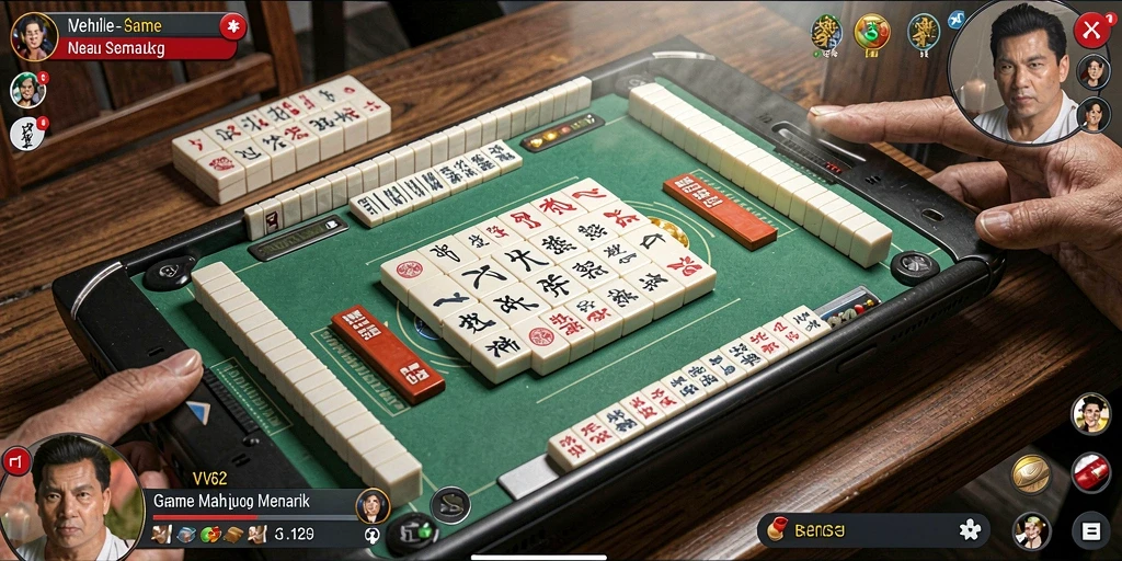 Screenshot gameplay VV62 dengan berbagai ubin Mahjong yang menarik.